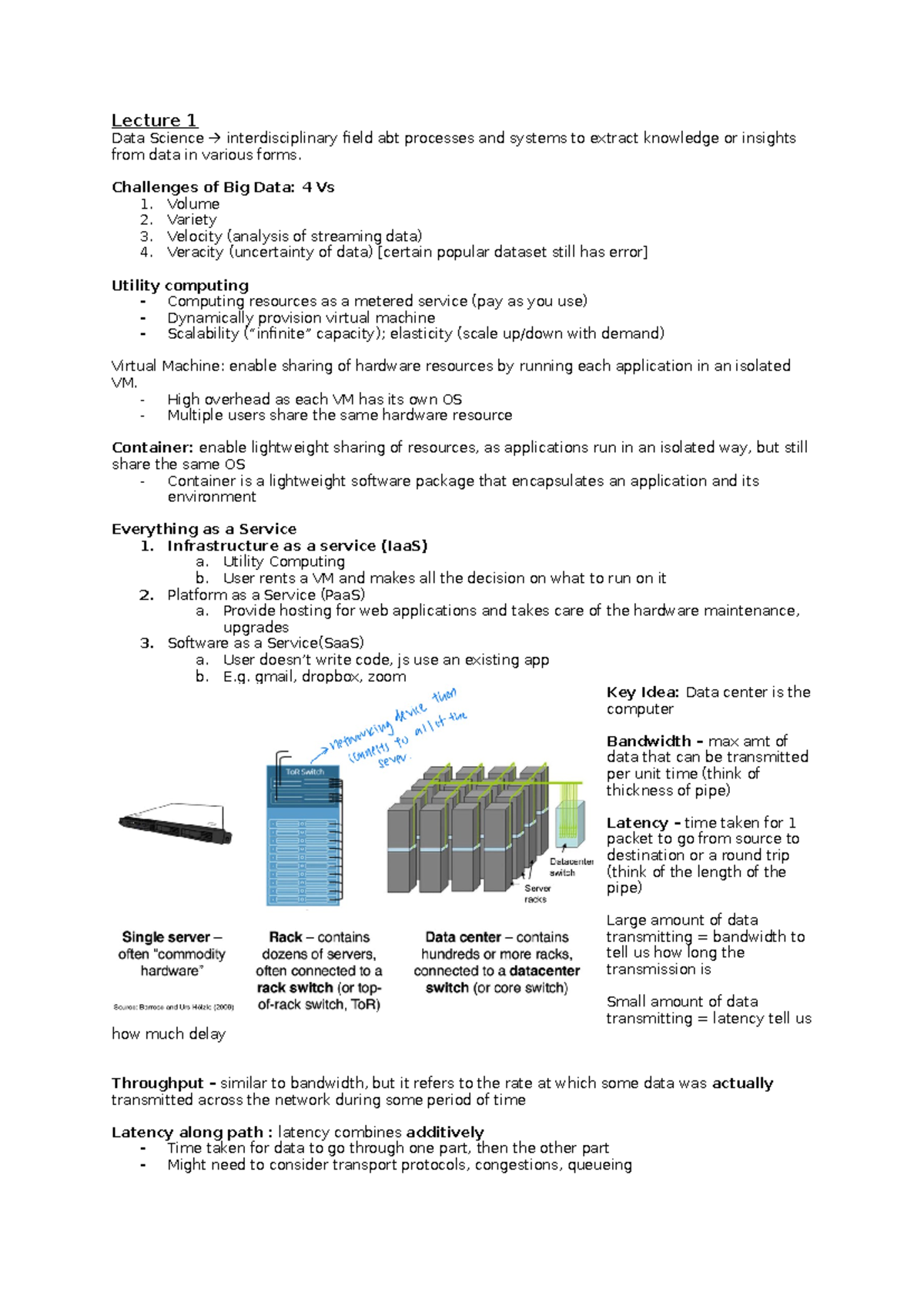 Cs4225 Data Science Lecture Notes: Topics 1 to 4 Summary - Studocu