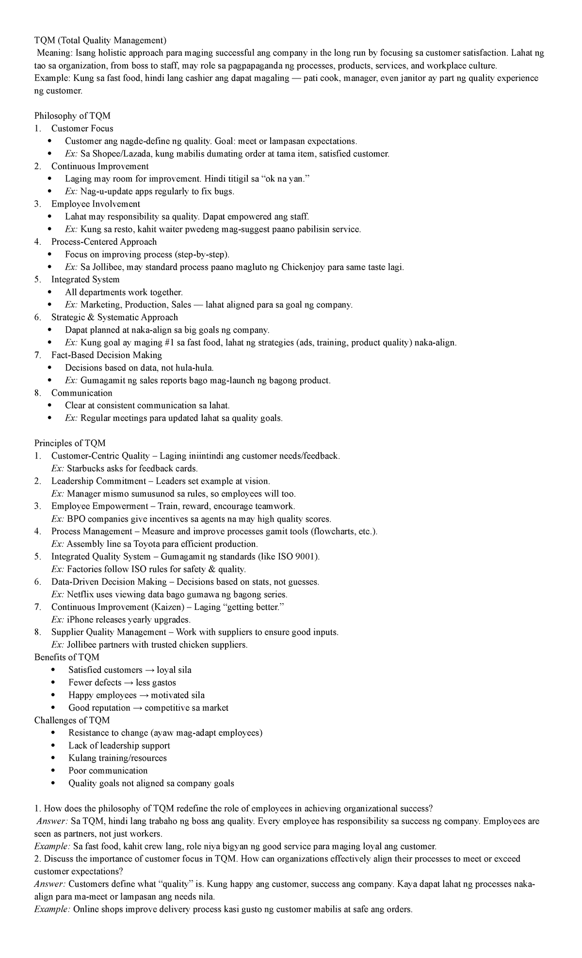 TQM (Total Quality Management) Principles and Practices for Success ...