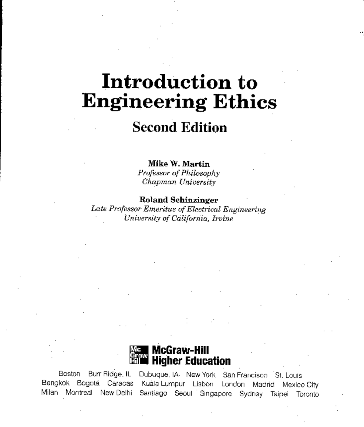 ENGR 101: Introduction to Engineering Ethics Overview - Studocu