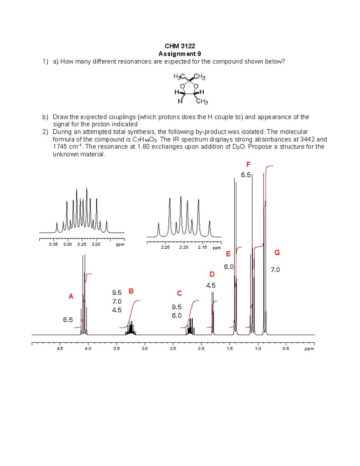 CHM 3122 Assignment 9: Resonance and Structure Proposals - Studocu