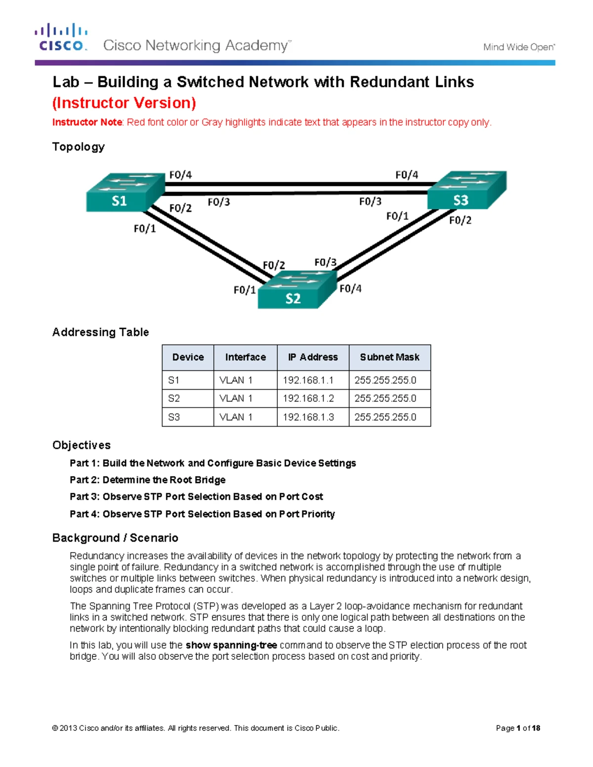 Layered Network Design Simulation Instructions (IG) - Instructor ...