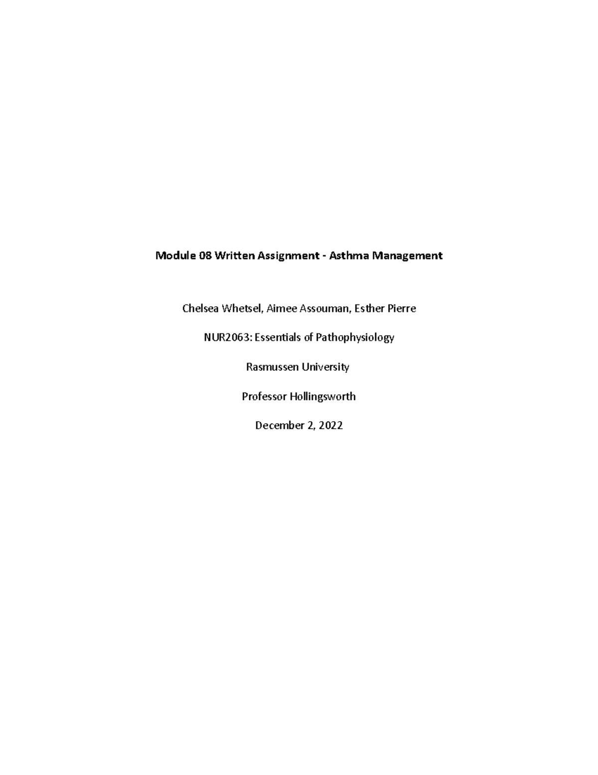 NUR2832 Module 05 Assignment: Collaboration for Better Nurse Outcomes ...