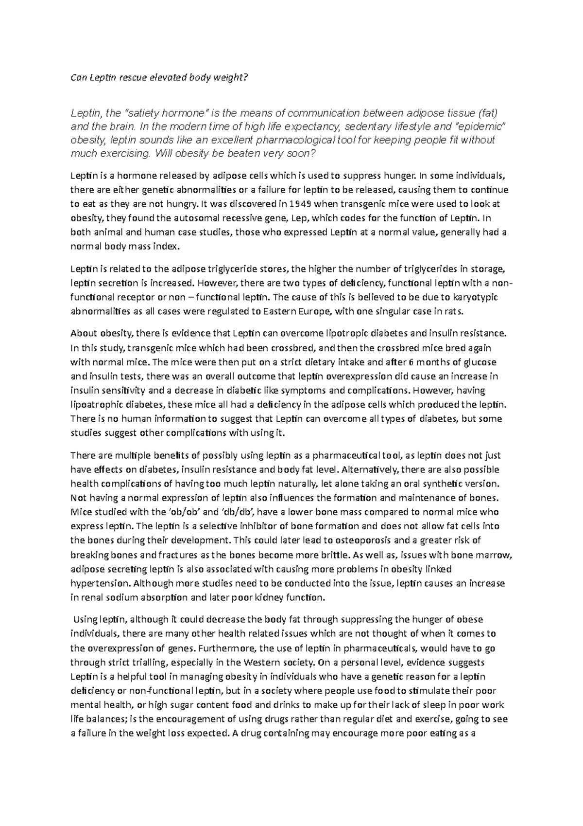 BRM Proforma B Write-up of BRMP2-3 - 5LMS0001 - Bioscience Research ...
