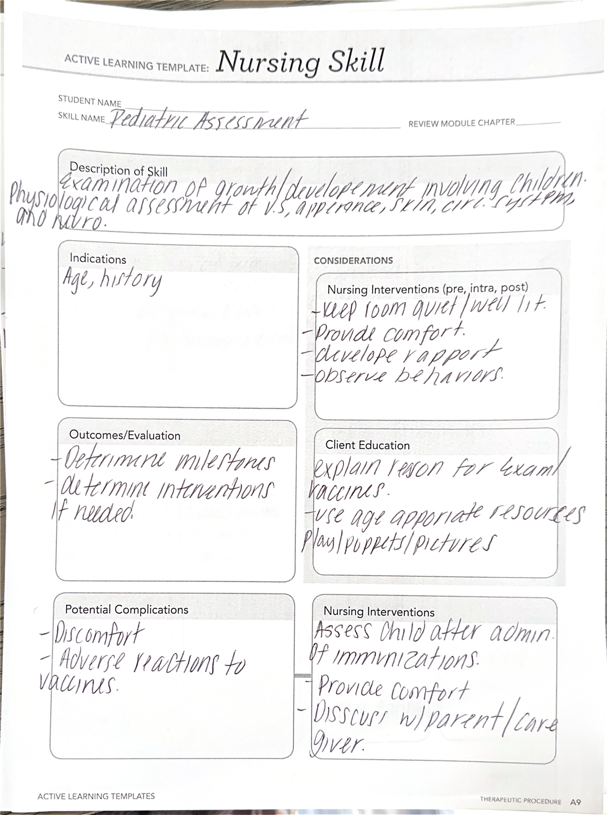 Pediatric Physical Examination Format