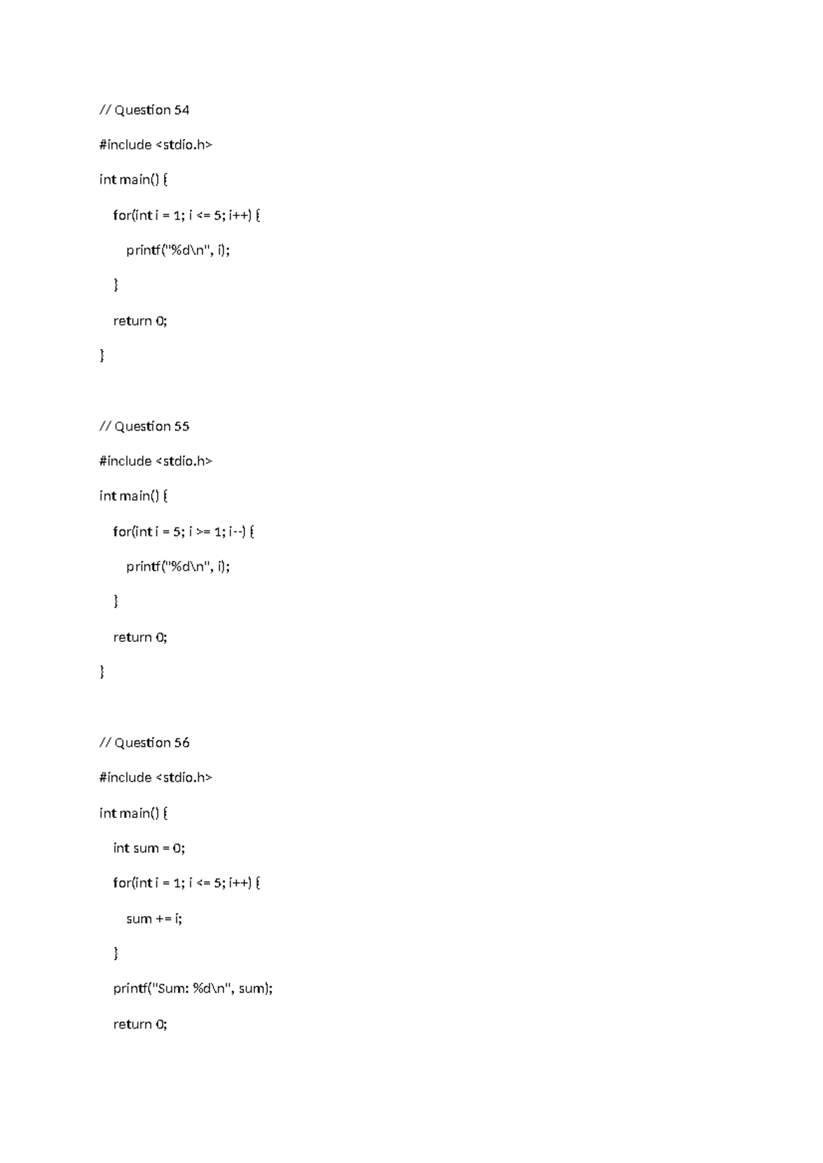 Level 9 - C Program Questions and Solutions - Studocu