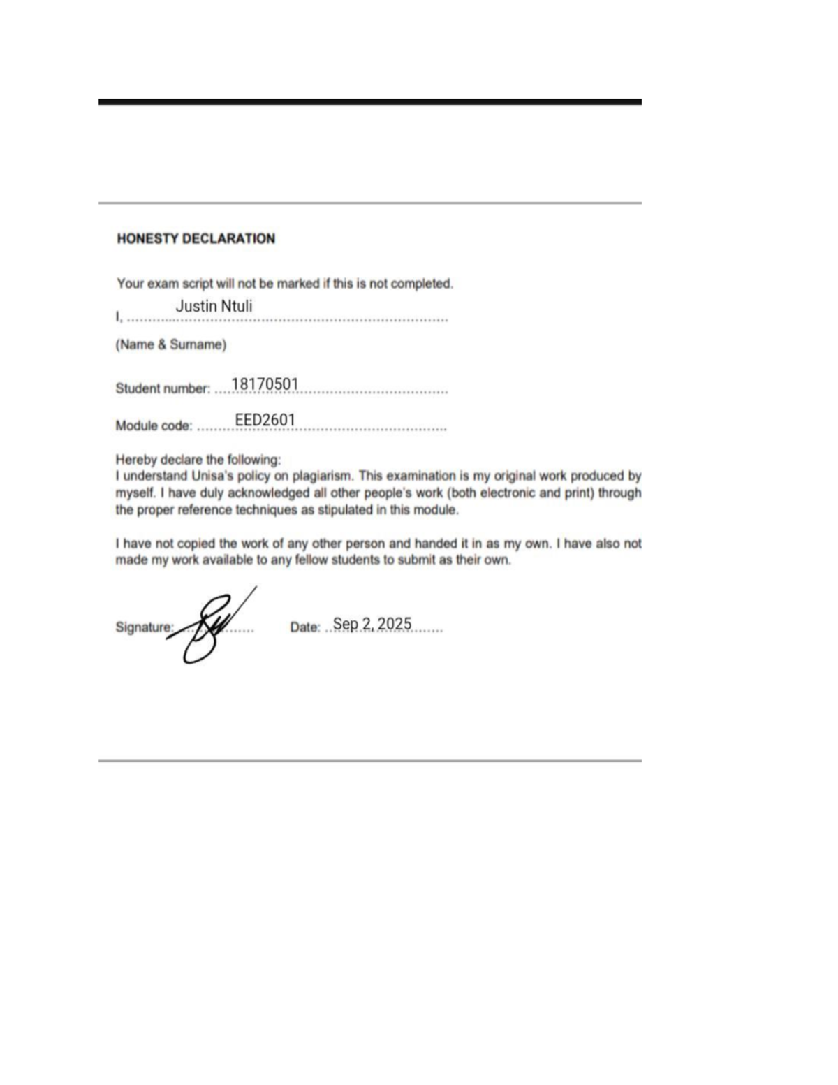 EED2601 Environmental Education Examination Portfolio - Studocu