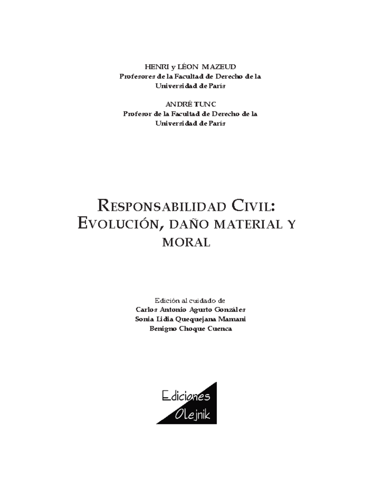 Responsabilidad Civil: Evolución del Daño Material y Moral - Dpto ...