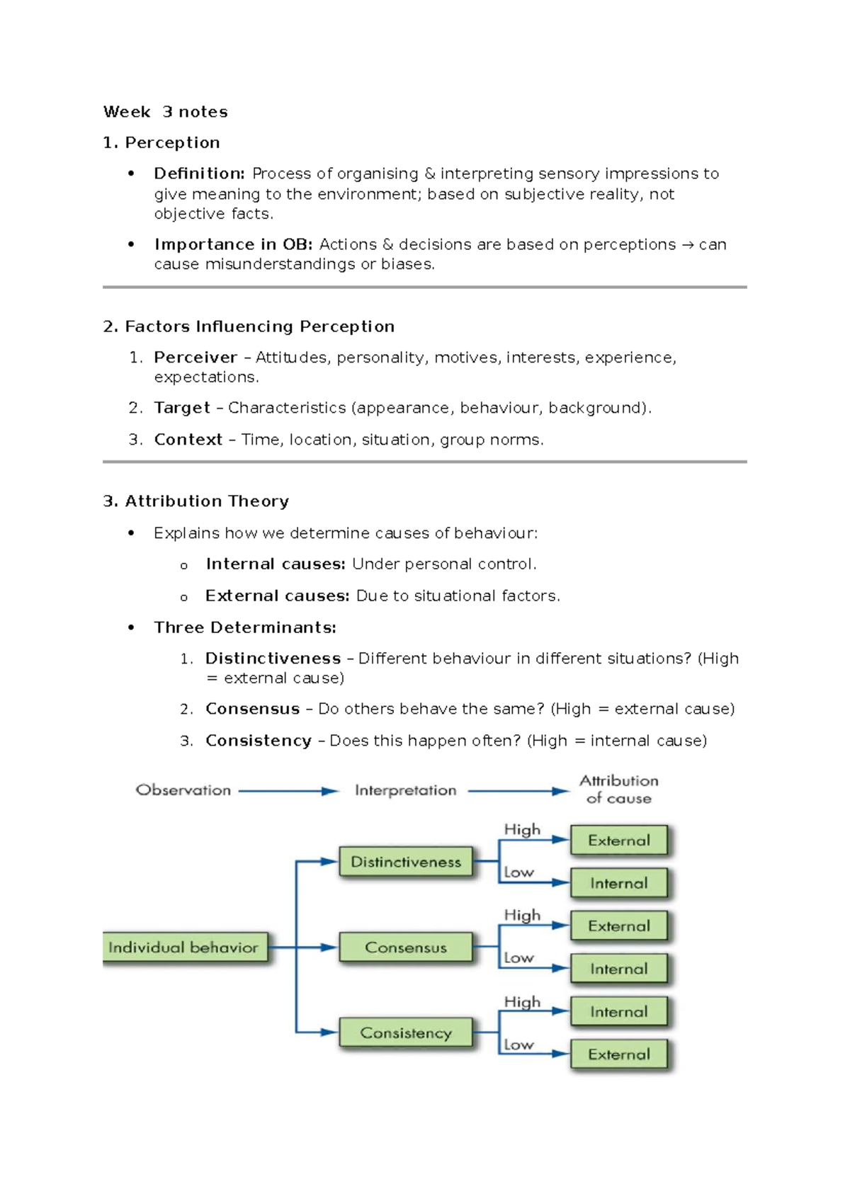 Week 3 Notes: Perception and Decision-Making in OB - Studocu