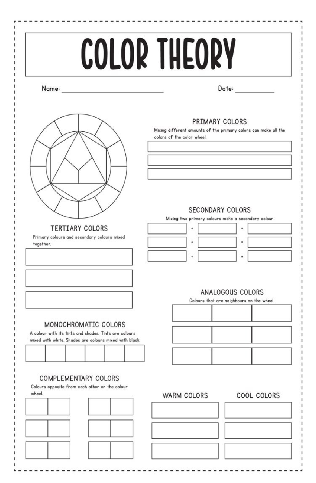 Color Theory - Lecture Notes on Color Mixing and Relationships - Studocu