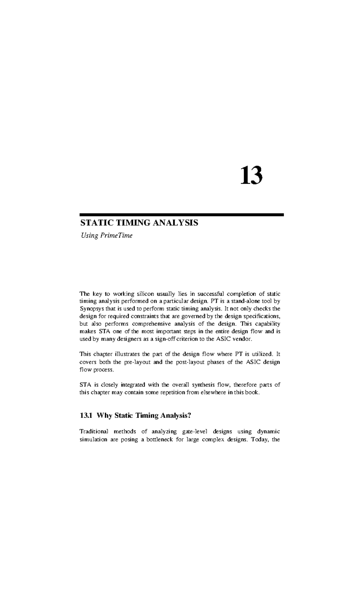 Chapter 13: Static Timing Analysis with PrimeTime (STA) - Studocu
