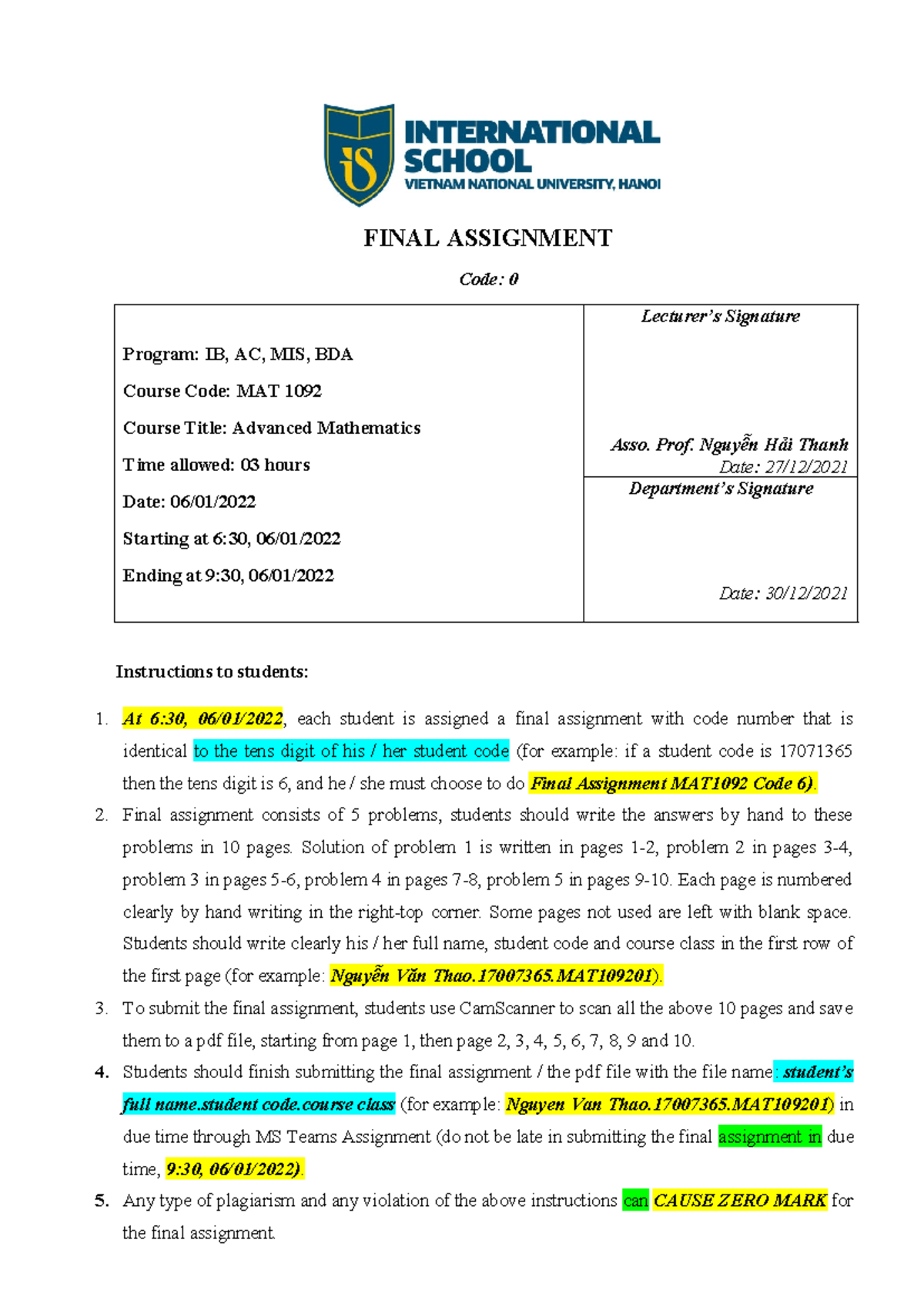abdusfbjsa Code 0 - FINAL ASSIGNMENT Code: 0 Program: IB, AC, MIS, BDA ...