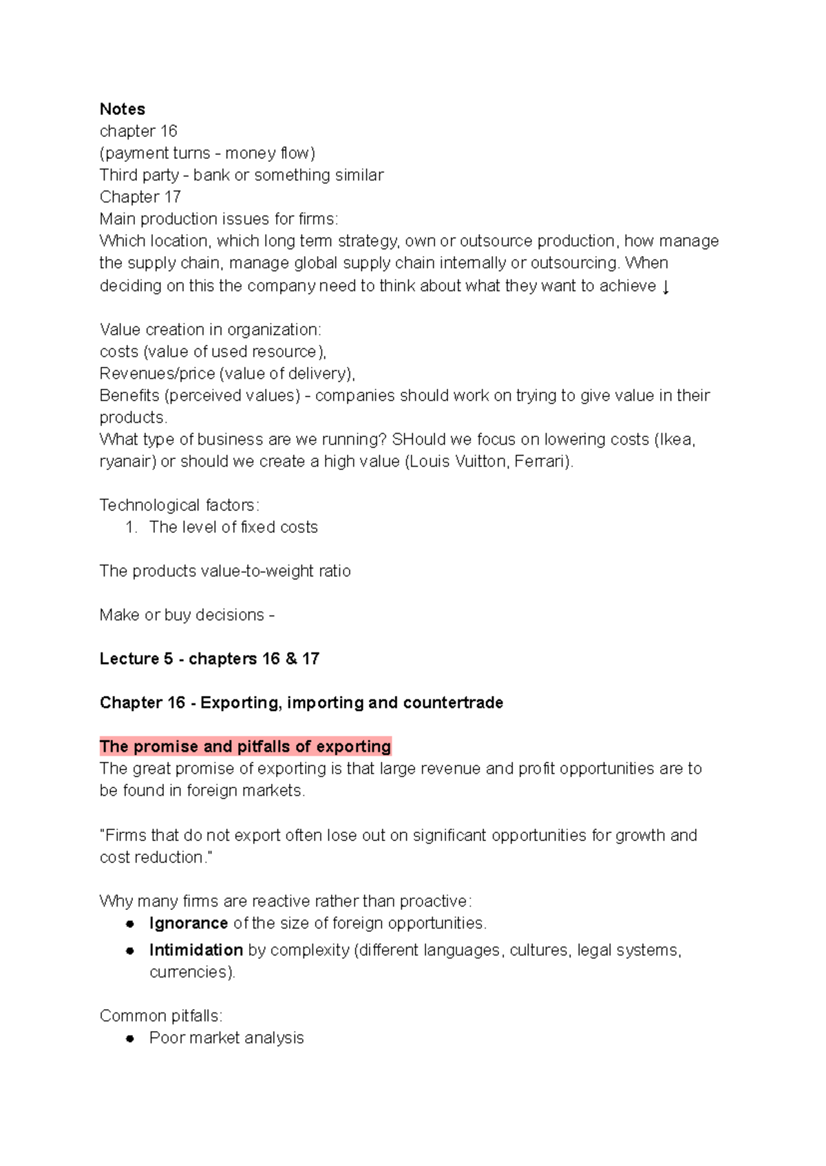 Lecture 5 Notes: Chapters 16 & 17 - Payment, Production, and Supply ...