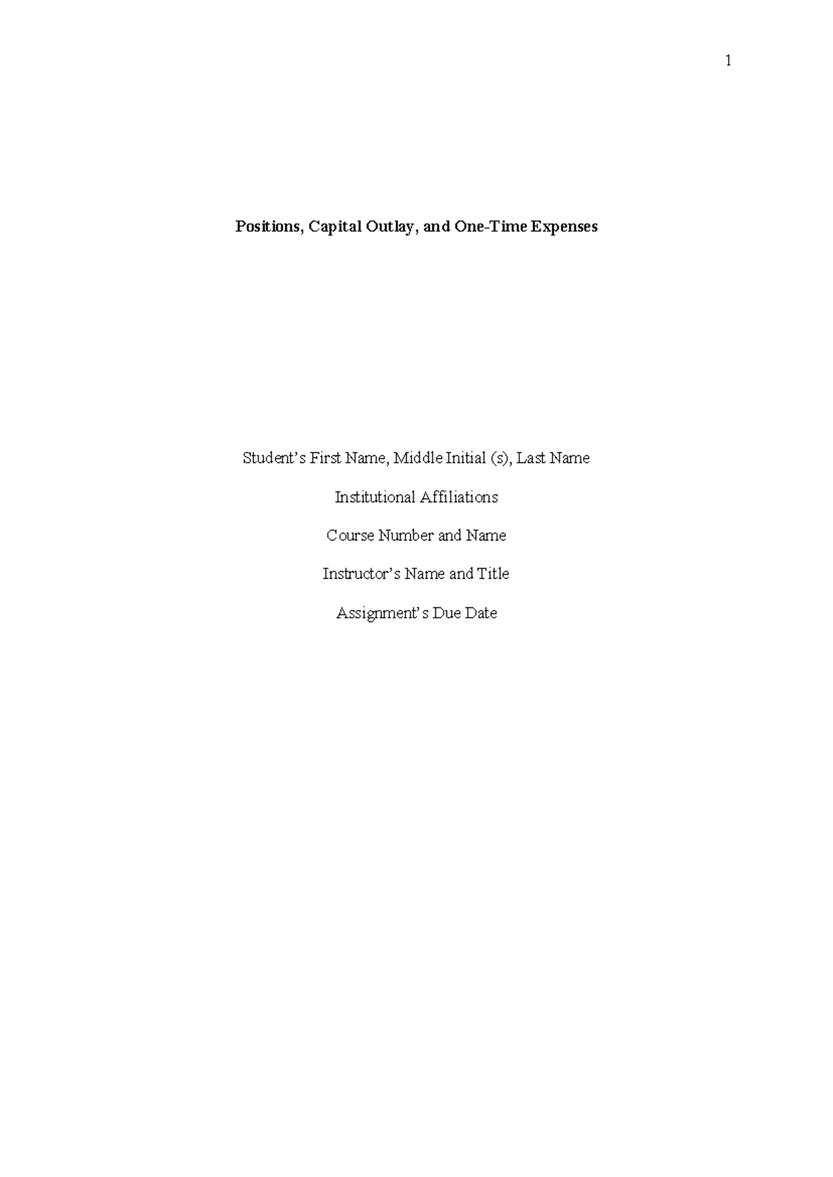 9678378265 Budget Analysis: Positions, Capital Outlay & Expenses - Studocu