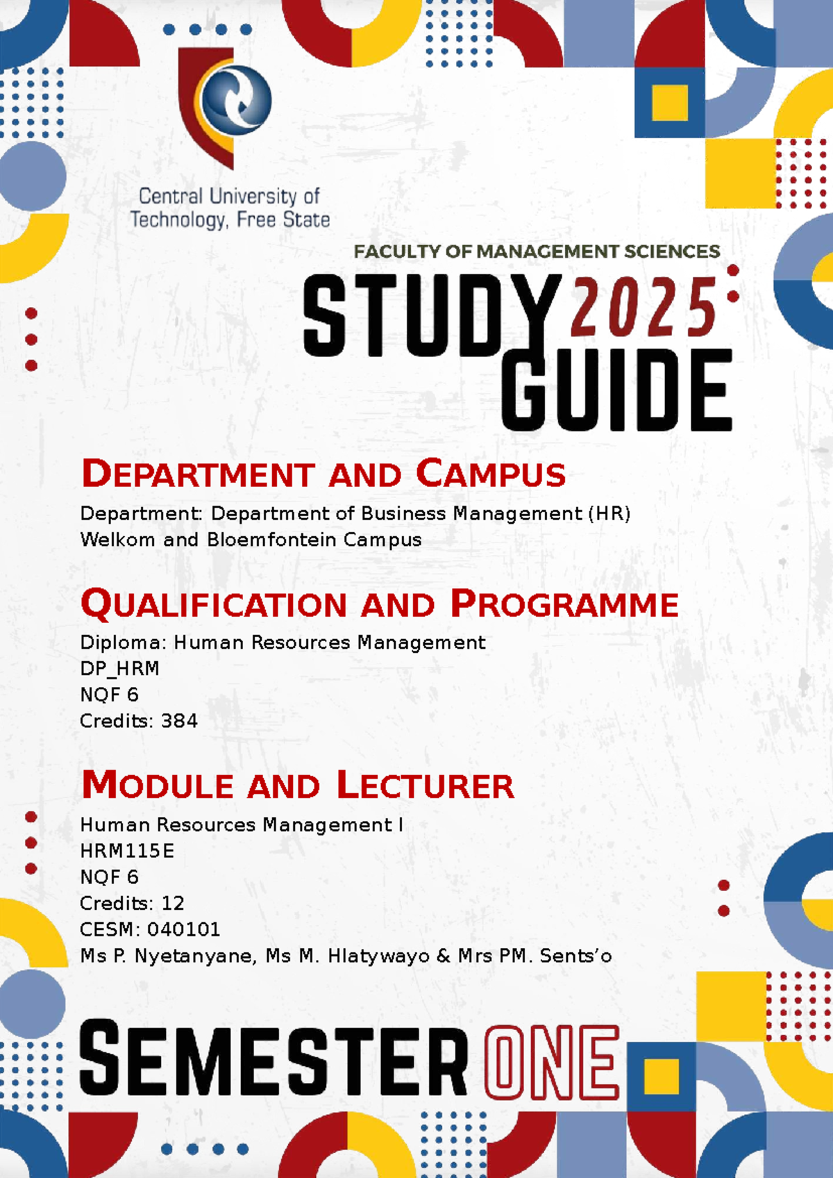 2025 HRM115E Human Resources Management Study Guide and Overview - Studocu