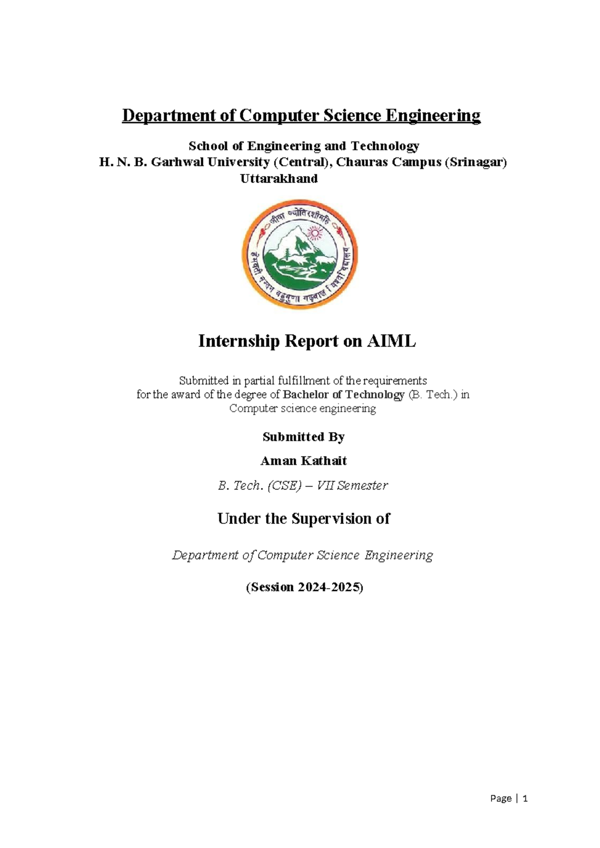 Final internship project report - Department of Computer Science ...