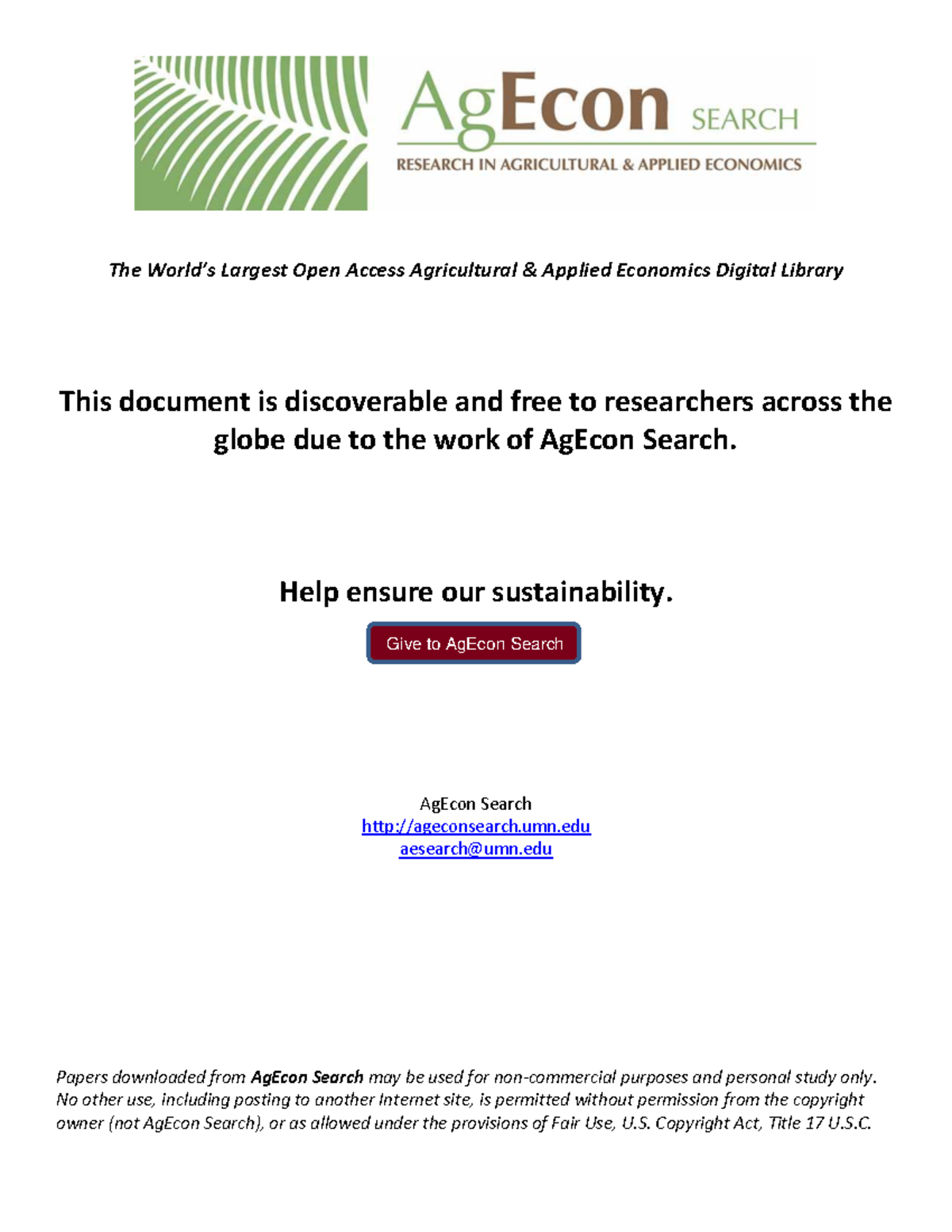 2005 1050 Formatted - pdf file format - Give to AgEcon Search The World ...