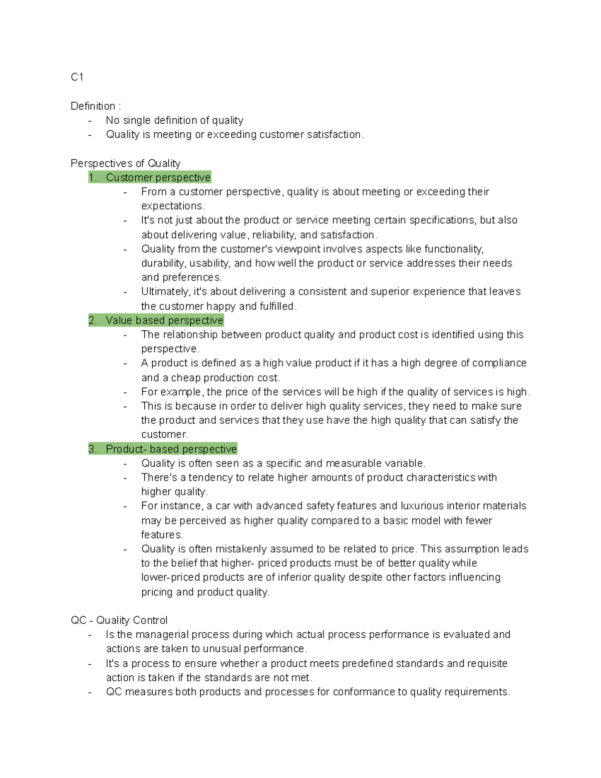 Quality Management Summary - ADM 510 C1,2,4 Notes - Studocu