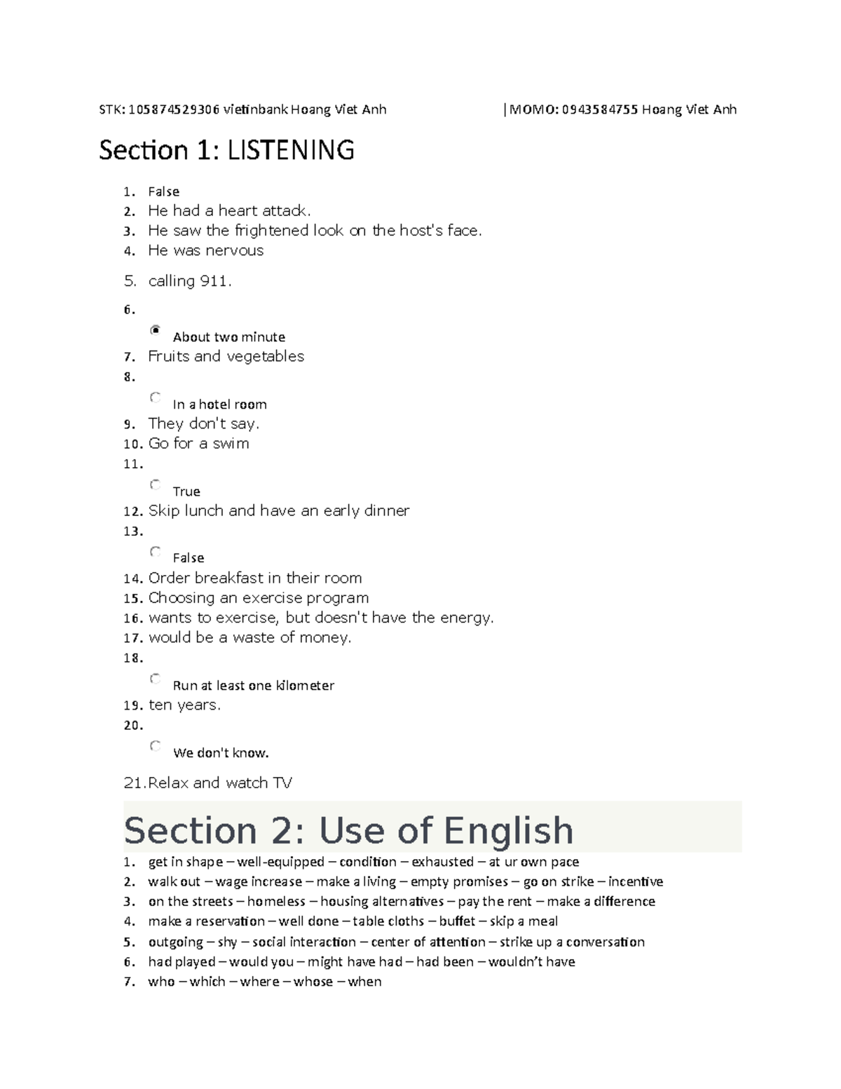 Intermediate-3 - Key for Intermediate Test Course 3 Answer Key - Studocu