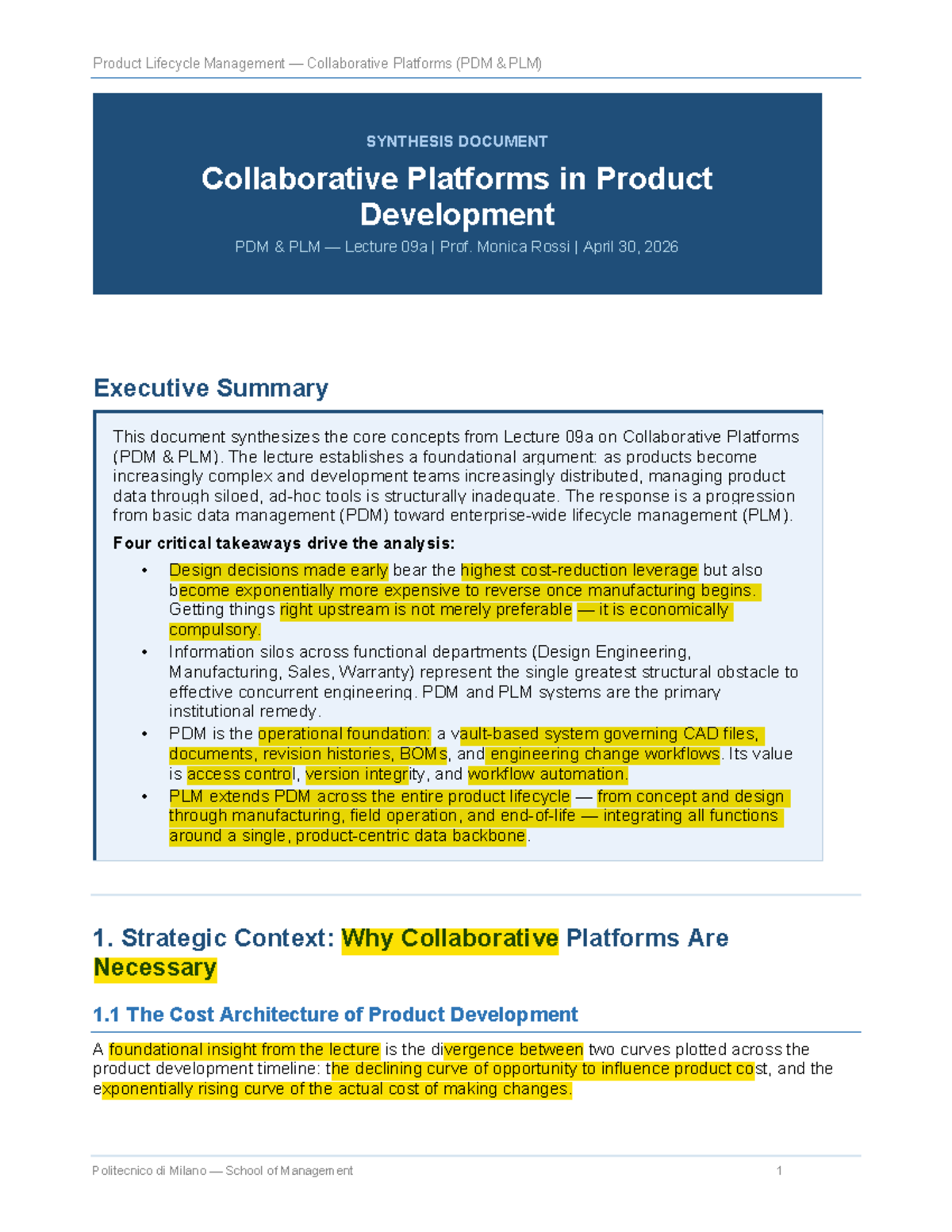PLM PDM Lecture 09a: Collaborative Platforms in Product Development ...