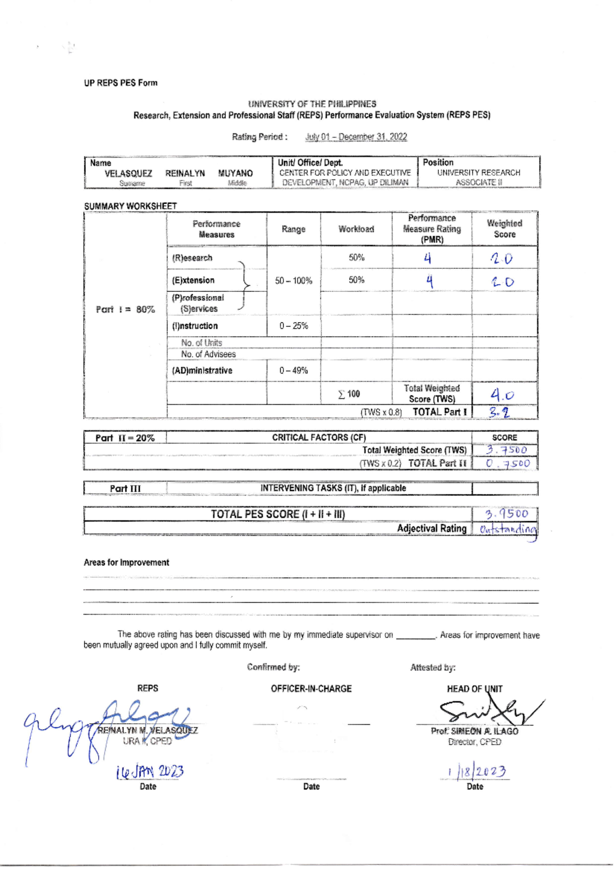 okokokokokokokok - UP REPS PES Form SUMMARY WORKSHEET UNIVER$I?? SF TI ...
