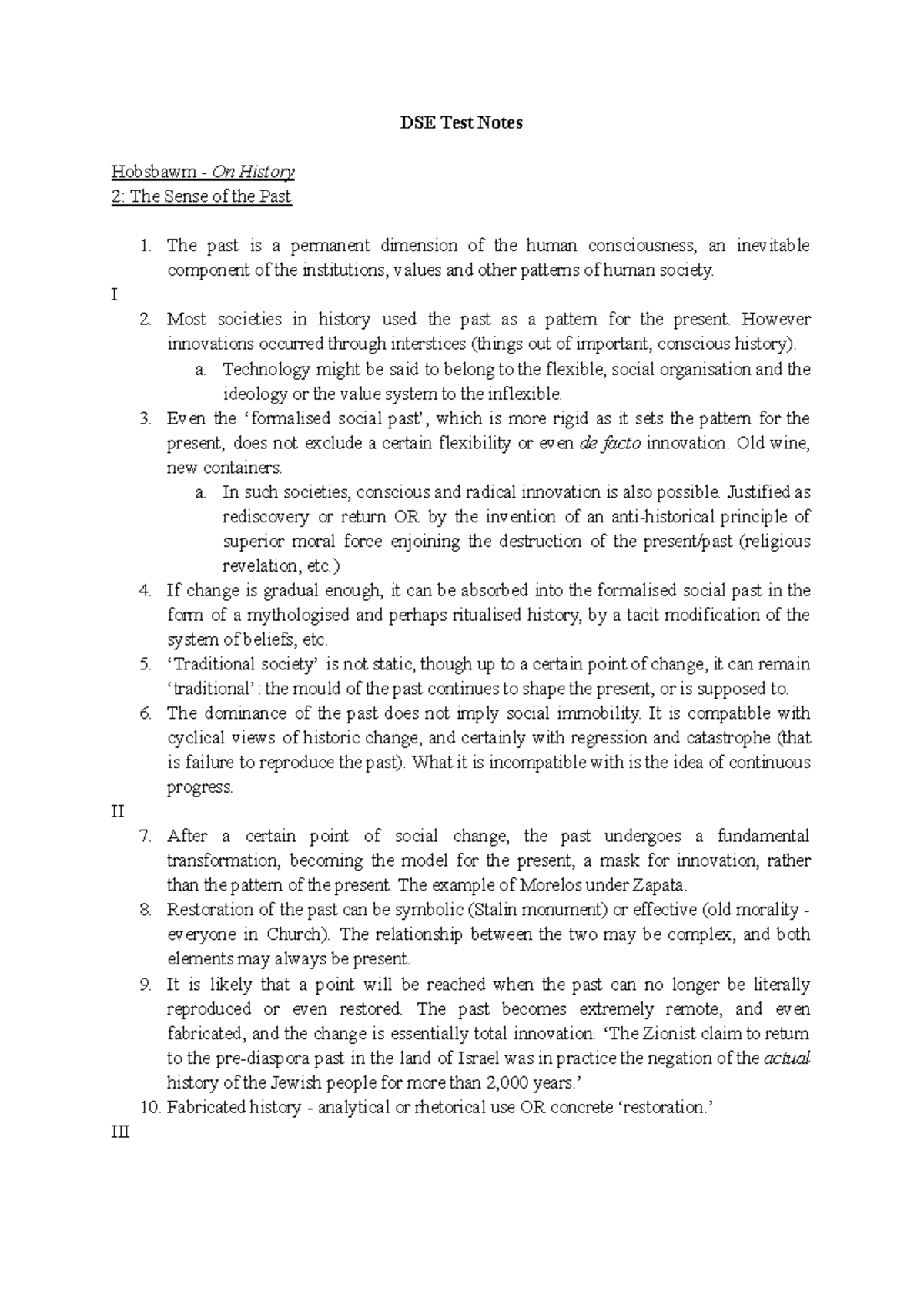 DSE Test Unit 1 - Comprehensive Notes on Historical Perspectives - Studocu