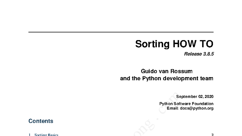 Sorting Techniques in Python: A Comprehensive Guide (EE3333) - Studocu