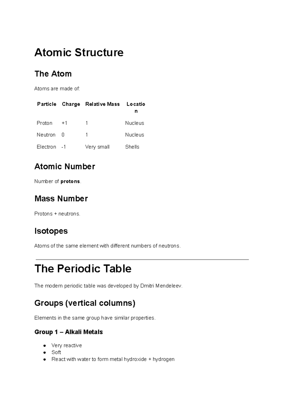 CH10 - Key Concepts in Year 10 Chemistry Outline - Studocu