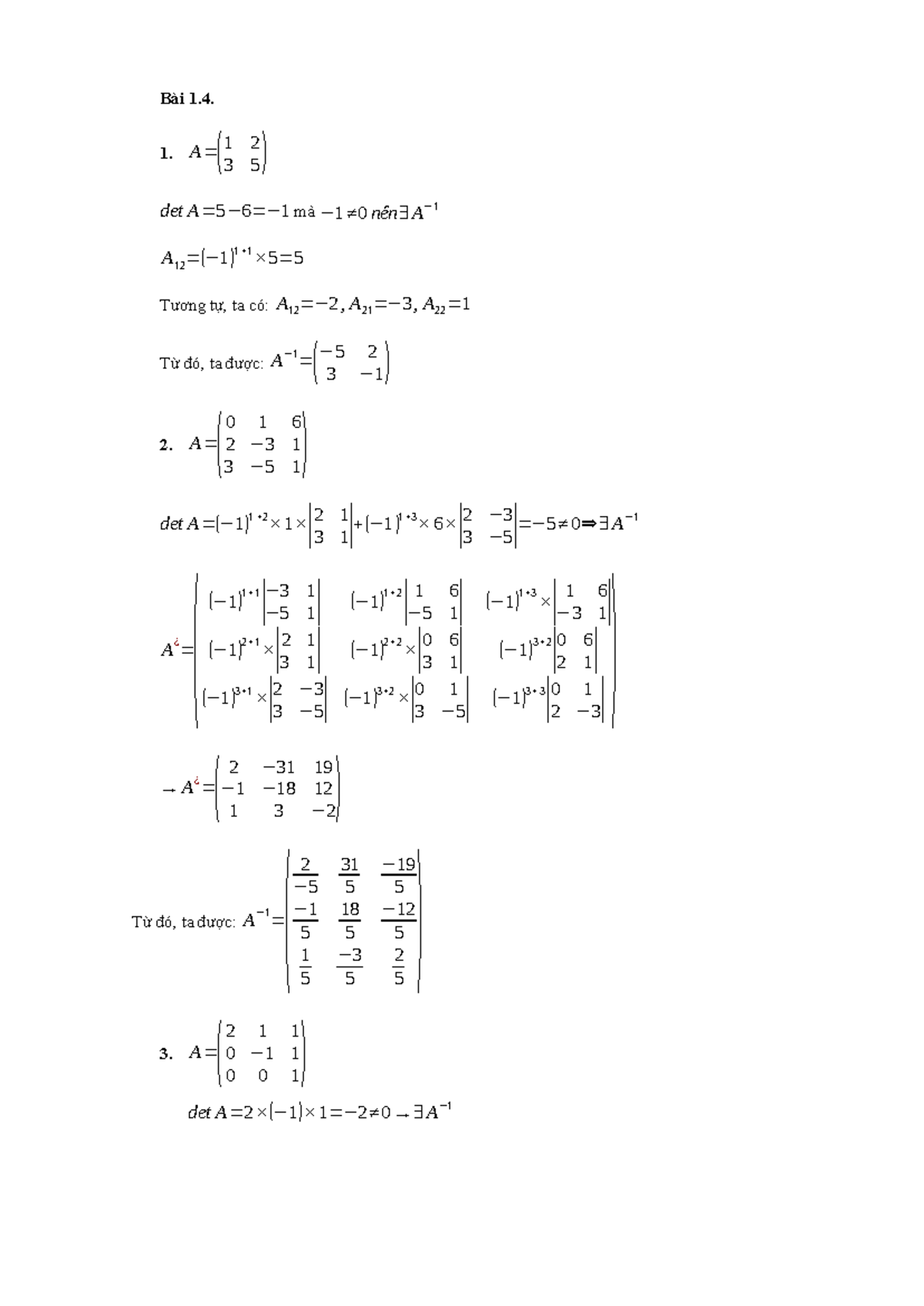 Matrix Operations and Determinants - Math 101 Lecture Notes - Studocu