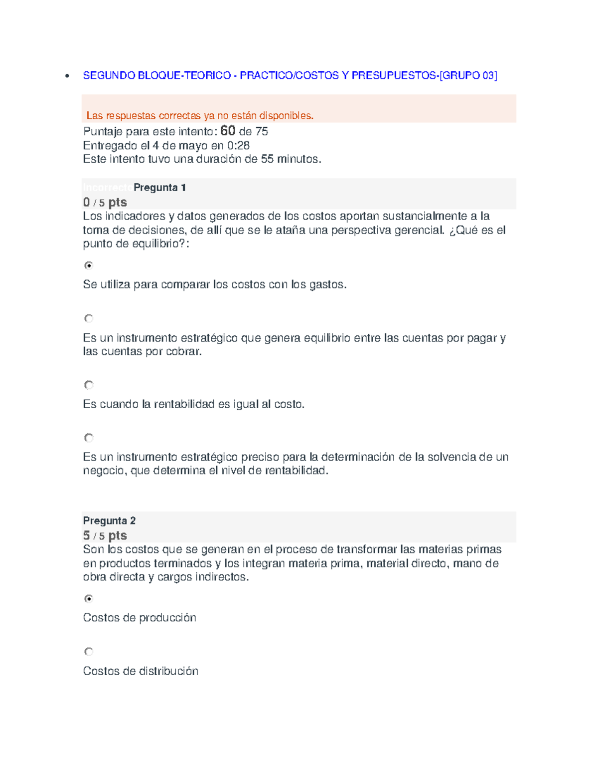 Práctico de Costos y Presupuestos - Grupo 03 Examen Final - Studocu