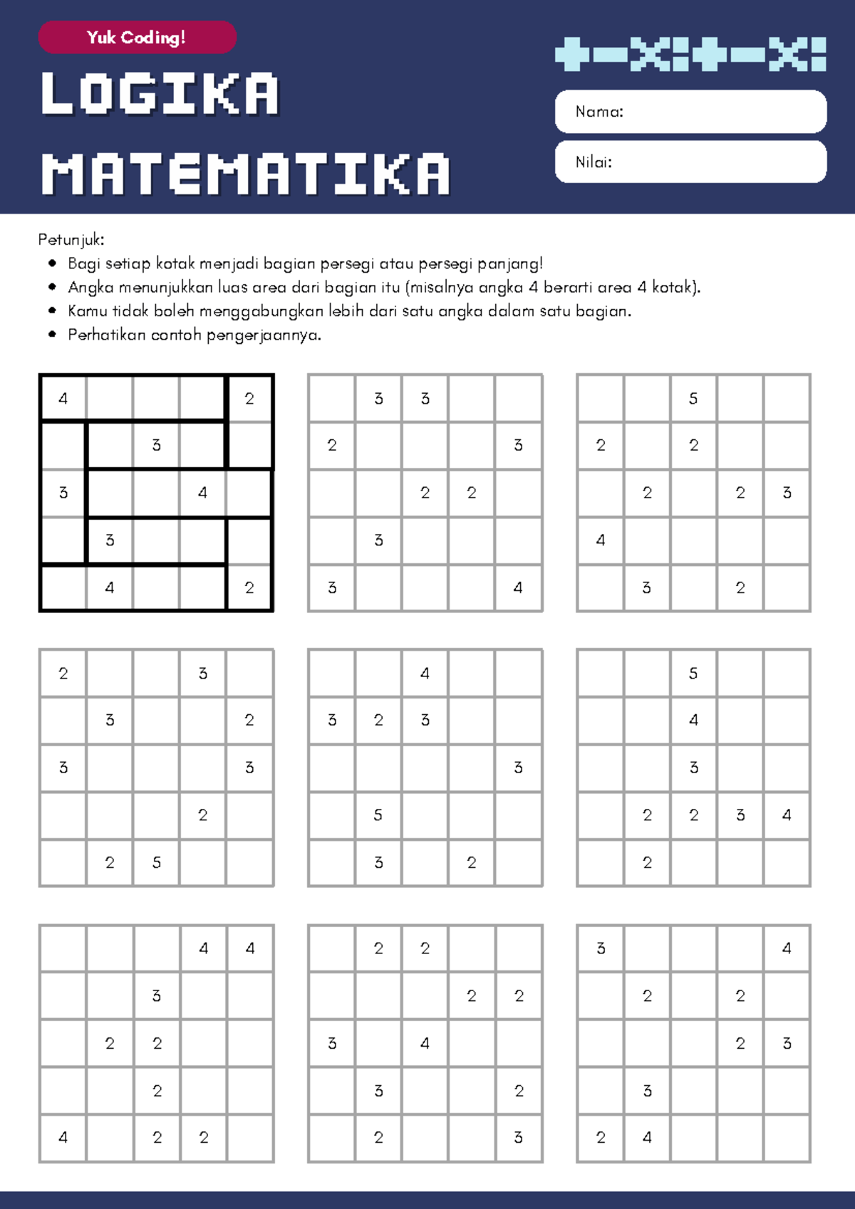 Logika Matematika: Yuk Coding Lembar Kerja Siswa (LKS) - Studocu