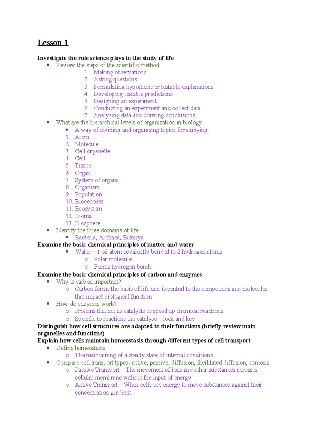 Proctor Study Guide 7: Examining Key Biological Concepts & Evolution ...