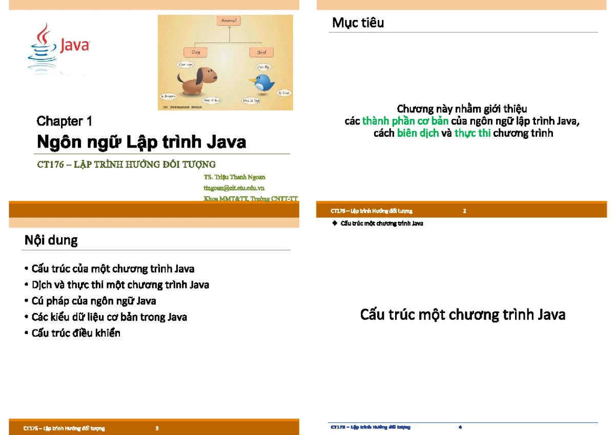 CT176 Lập Trình Hướng Đối Tượng: Khái Niệm và Ứng Dụng trong Java - Studocu