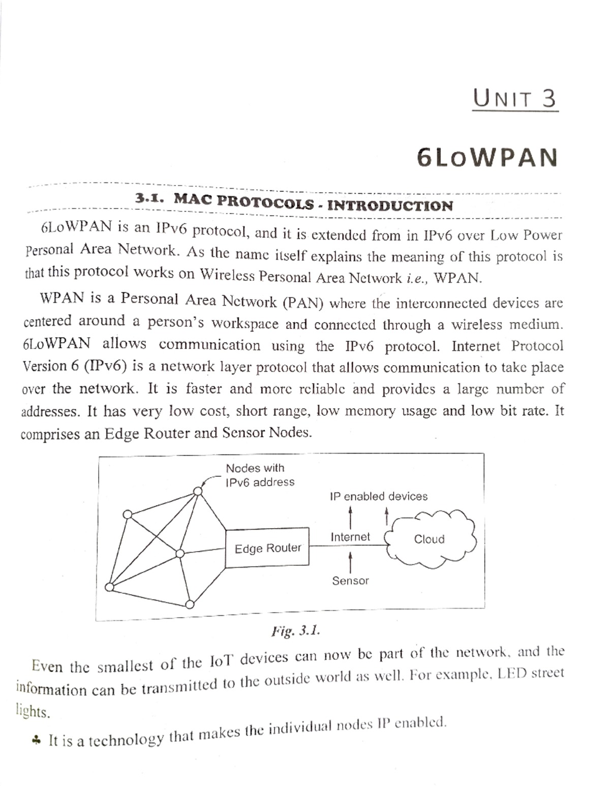 WSND UNIT 3 - All unit notes - UNIT 3 6LOWPAN 3. MAC PROTOCOLS ...