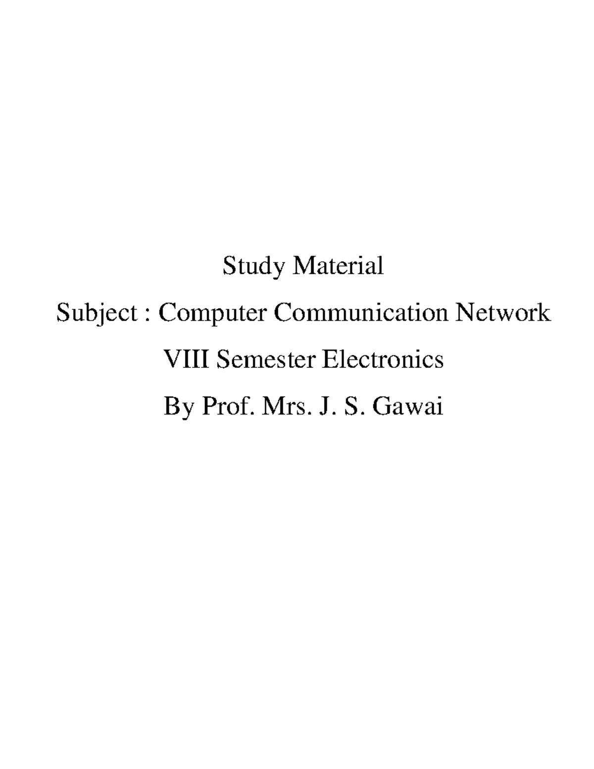 C802T Computer Communication Network Study Notes and Concepts - Studocu