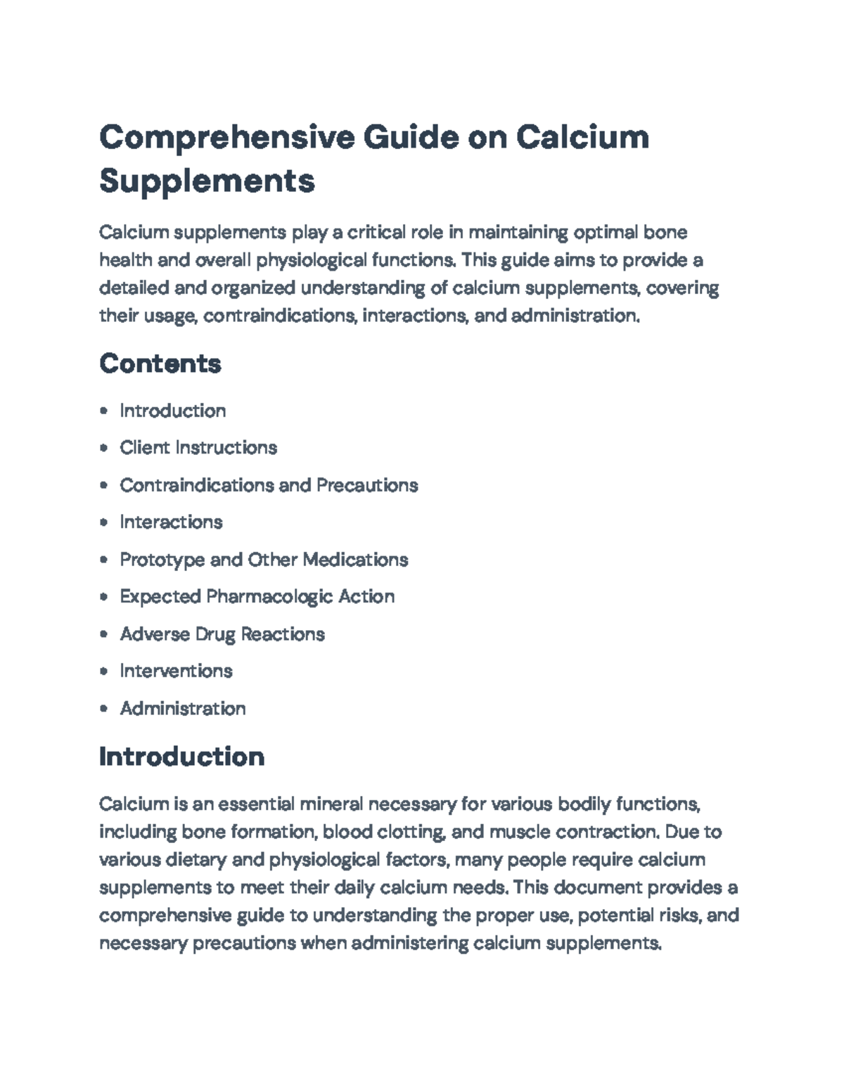 Comprehensive Guide on Calcium Supplements and Their Proper Use ...