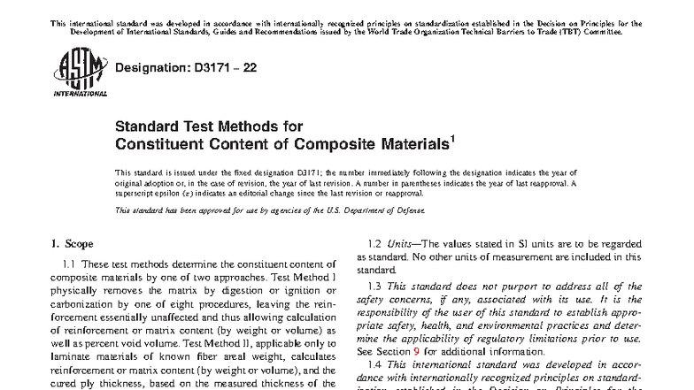 ASTM D3171-22 Standard Test Methods for Composite Materials Content ...