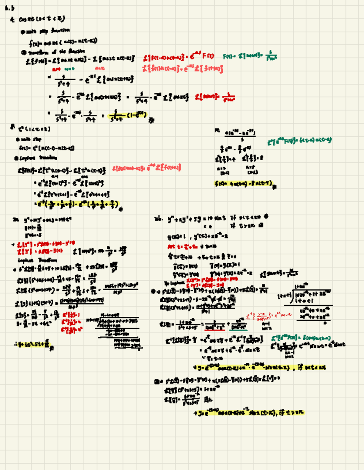 Laplace Transform Notes for Course 6-3: Step Functions and Applications ...