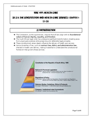 IURA 417: Health Care Law - Study Unit 1 Overview and Key Concepts ...