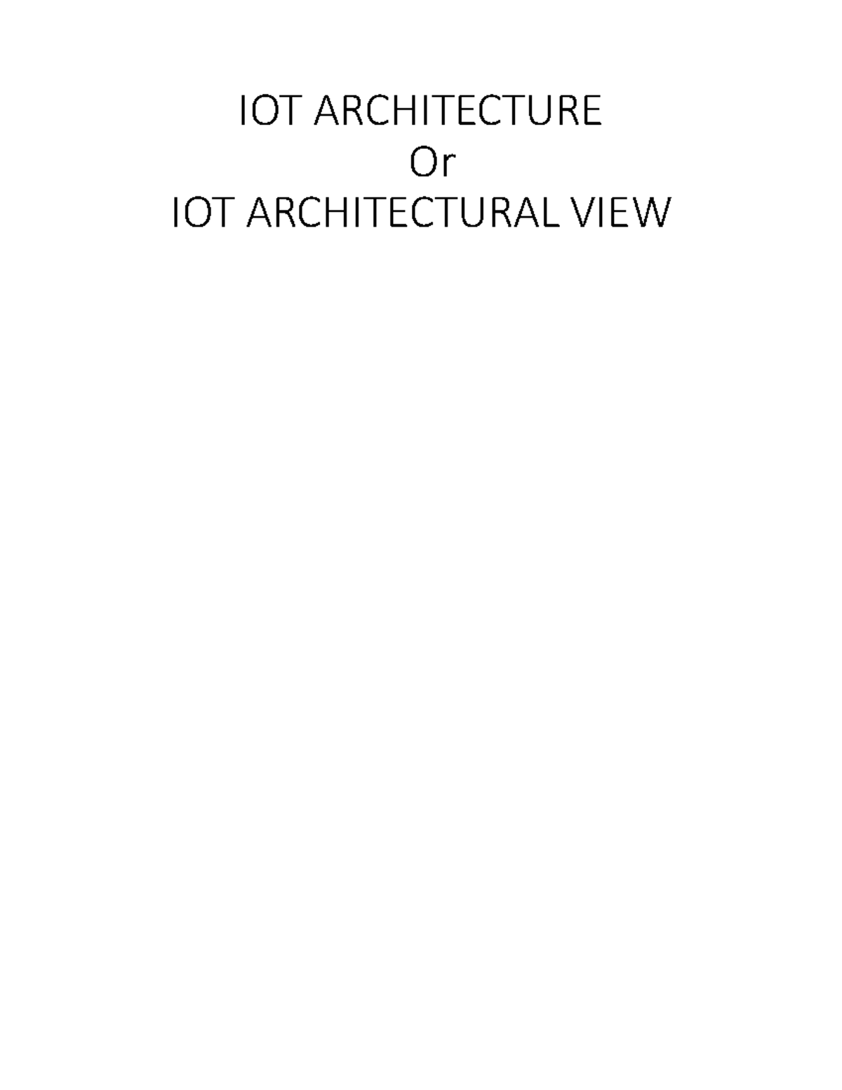 IOT Architecture Overview: Layers and Functions (UNIT-1 PDF 240105 ...