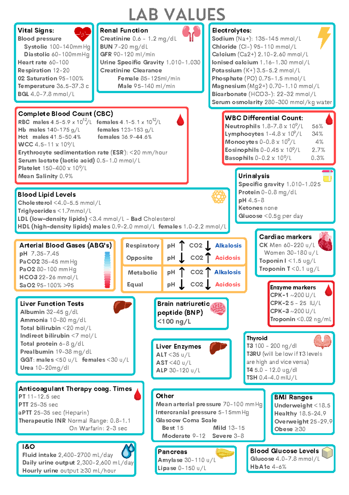 LAB VALUES: Comprehensive Overview of Vital Signs & Renal Function ...