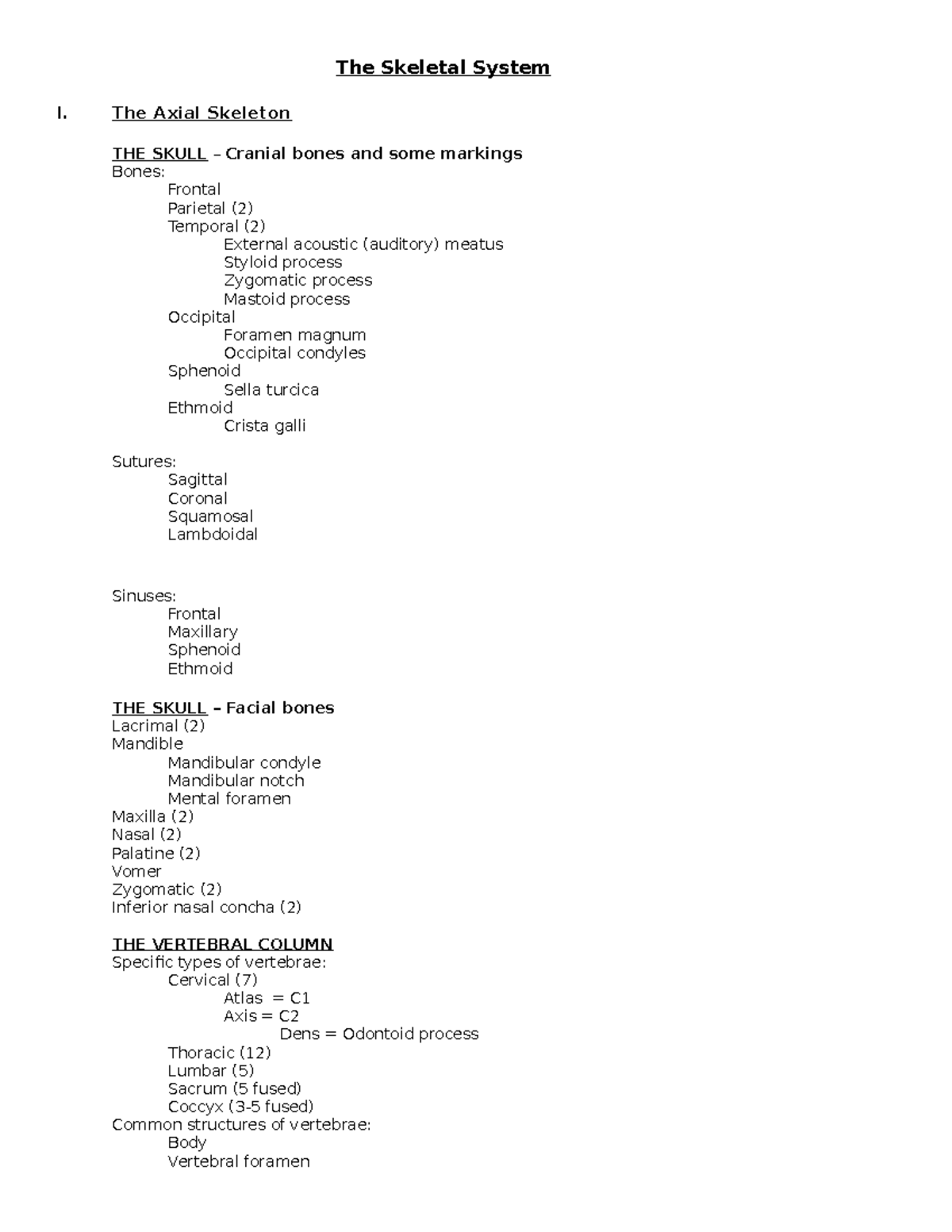 A&P I Lab Study Guide: Understanding Bones and the Skeletal System ...