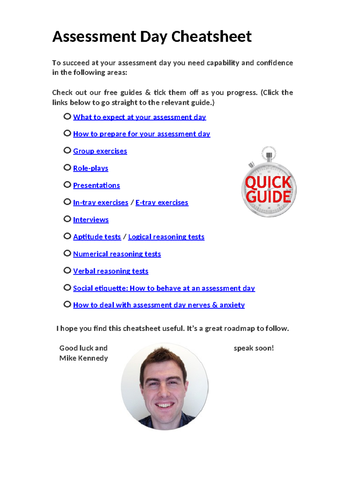 Assessment-Day-Cheatsheet V 2 - Assessment Day Cheatsheet To succeed at ...