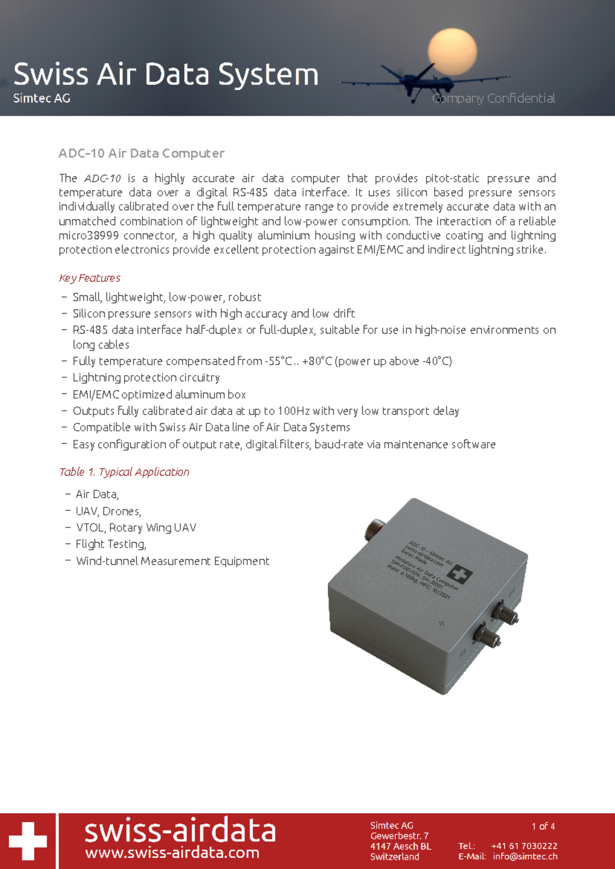 ADC10-R4 Air Data Computer Datasheet & Key Features Overview - Studocu