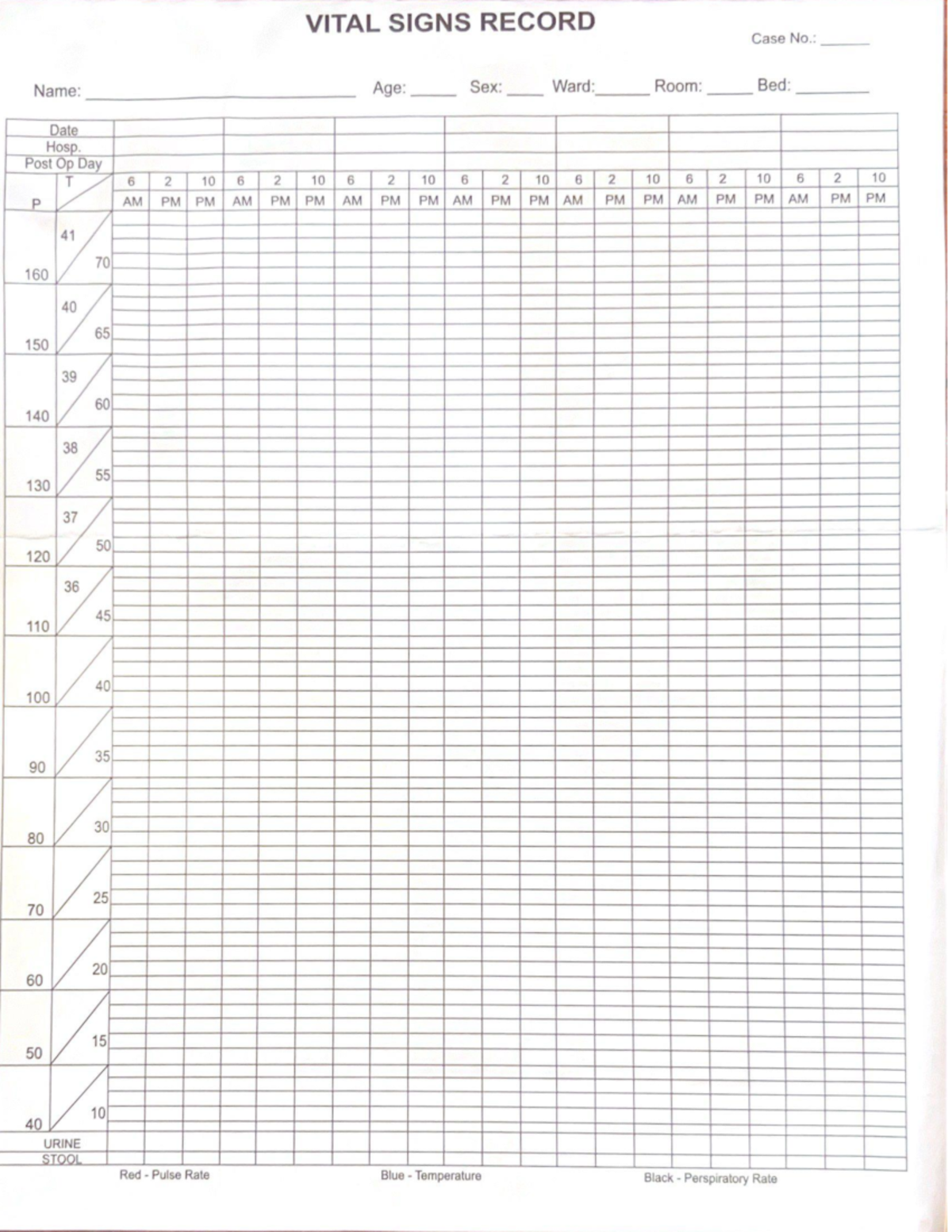 VITAL SIGNS RECORD - Case No. TPR Sheet for Patient Monitoring - Studocu