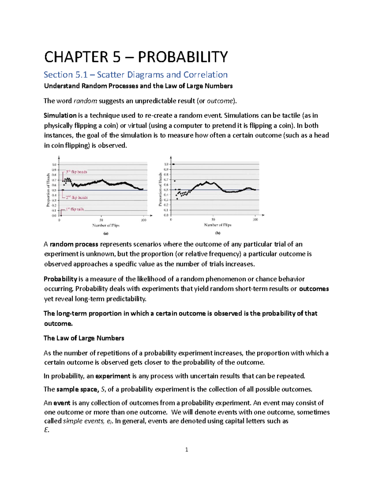 MATH200 Chapter 5 Notes - CHAPTER 5 – PROBABILITY Section 5 – Scatter ...