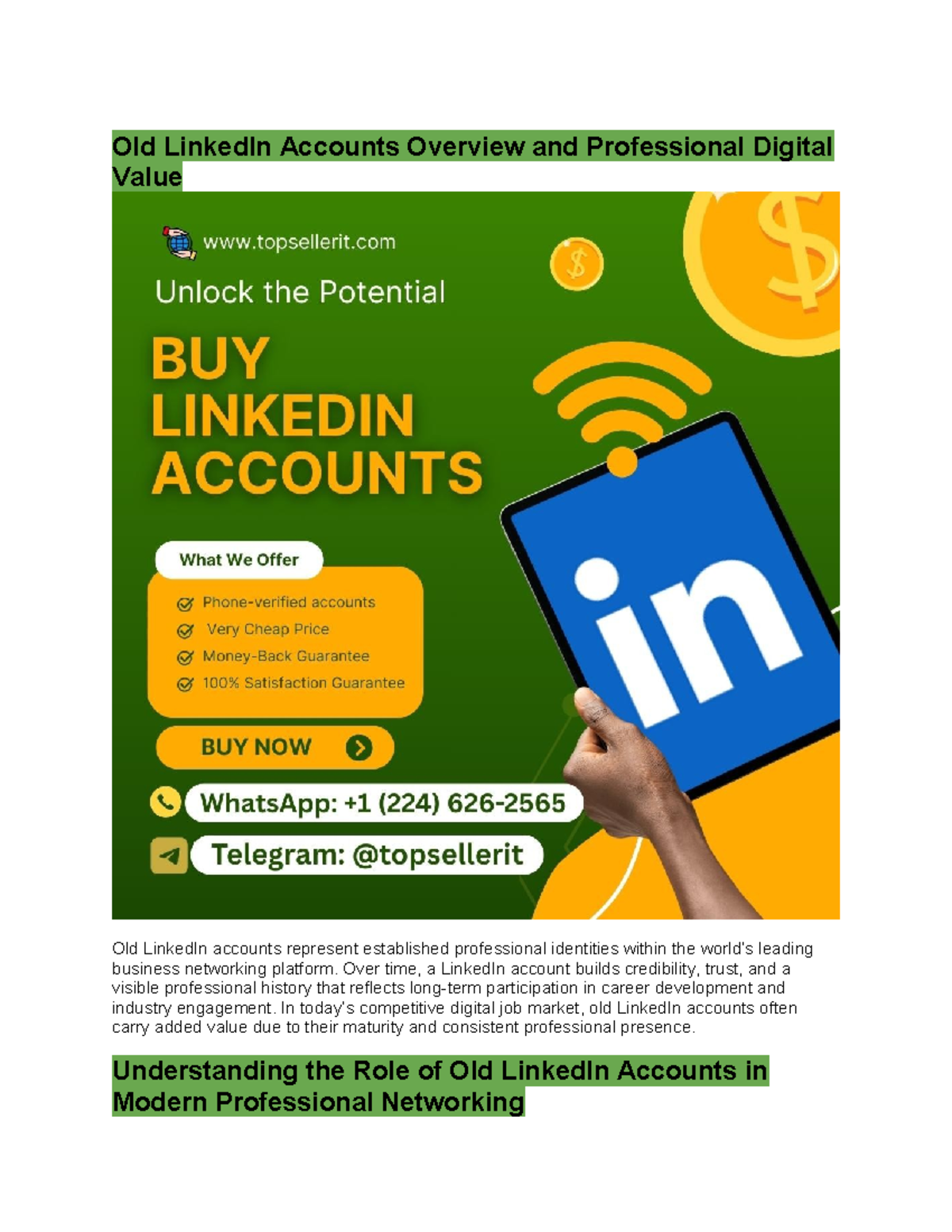 Old LinkedIn Accounts: Overview of Professional Digital Value - Studocu
