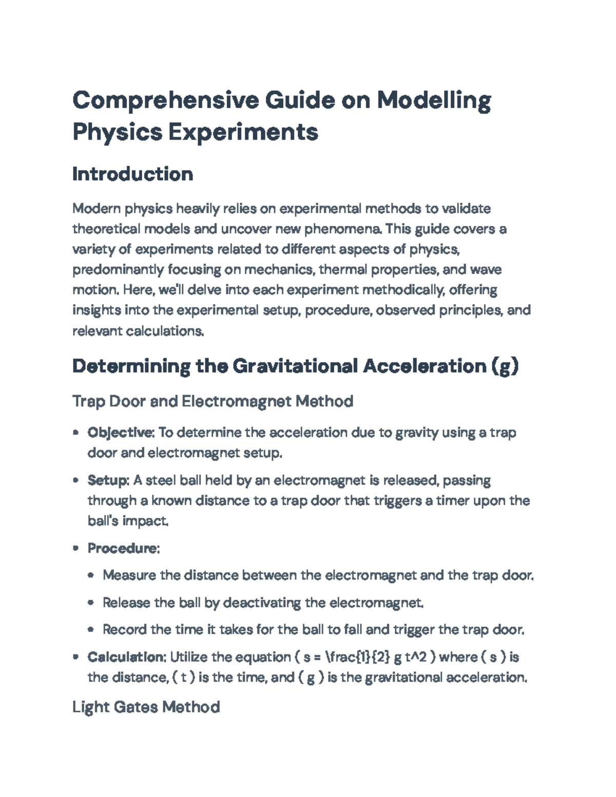 Comprehensive Guide to Physics Experiments and Calculations ...