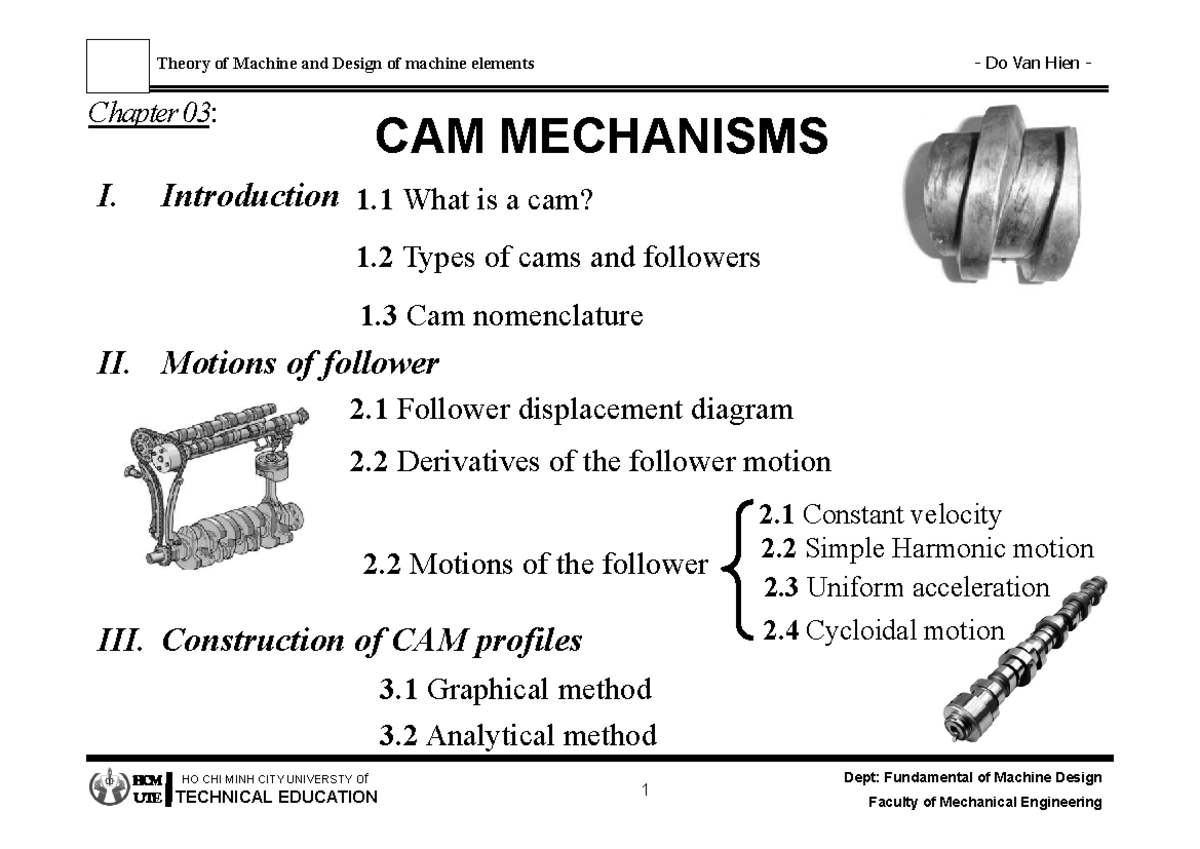 BG C03 Theory of Machine Design: Cam Mechanisms Overview - Studocu