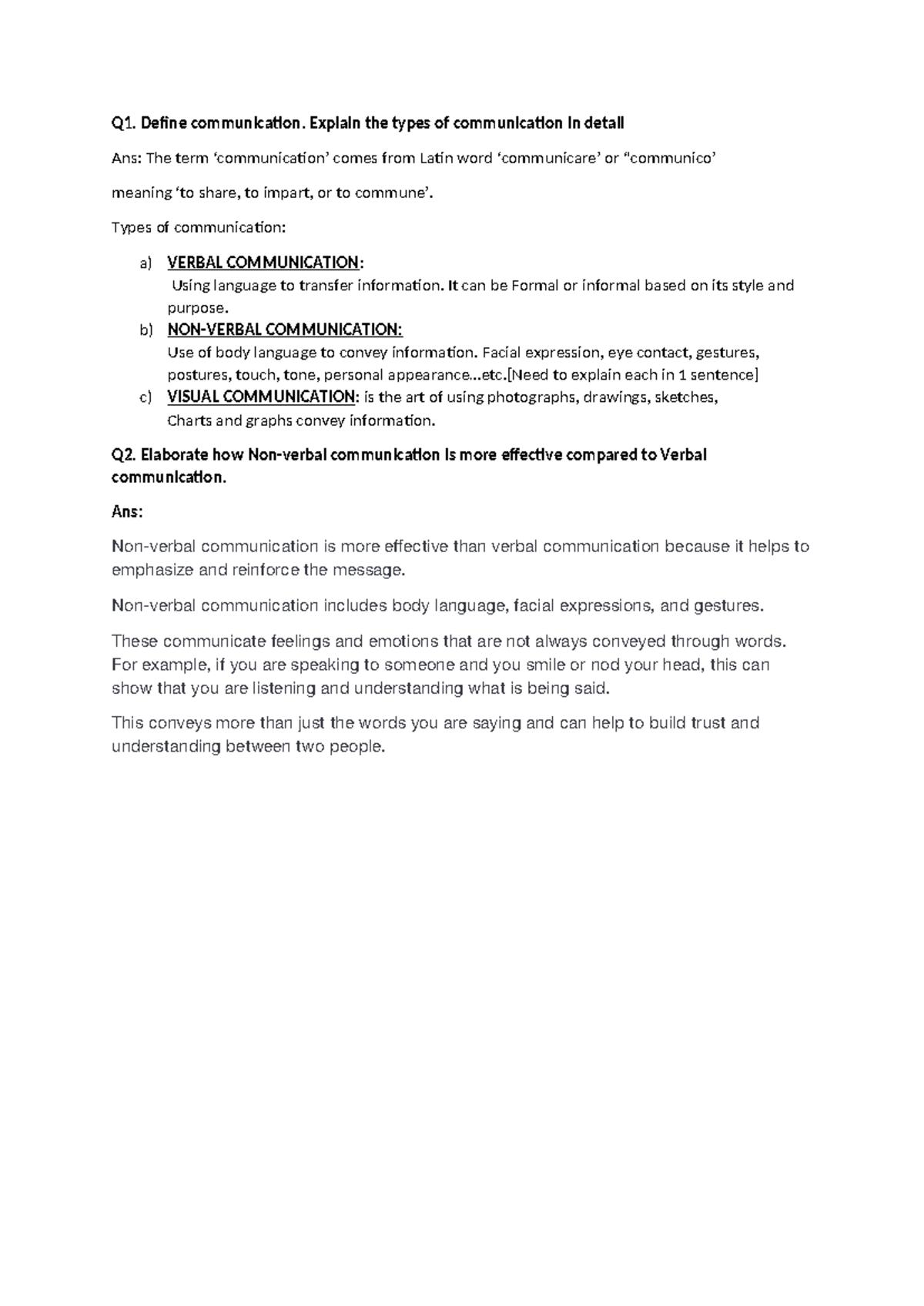 Ans Mod 1 - yes - Q1. Define communication. Explain the types of ...