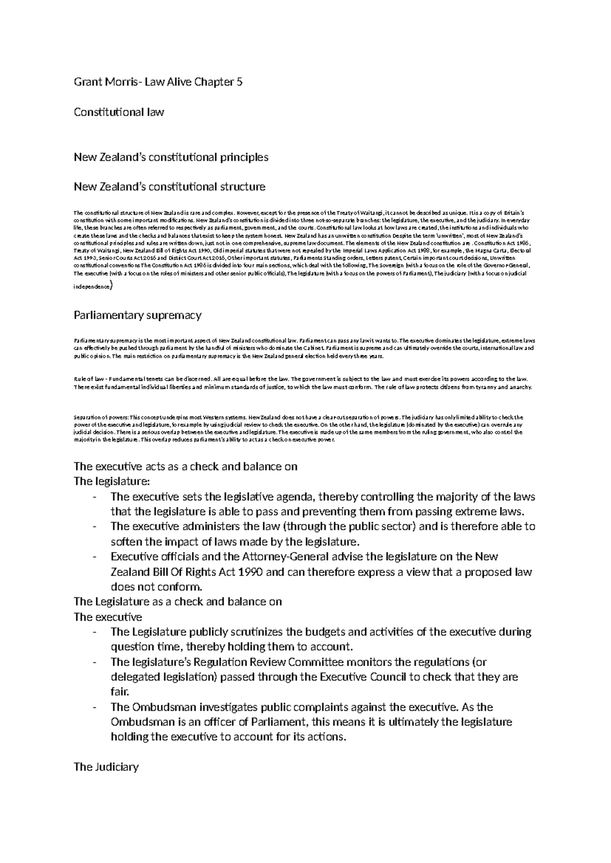 Constitutional Law Study Notes for 110 Exam - Key Concepts & Principles ...